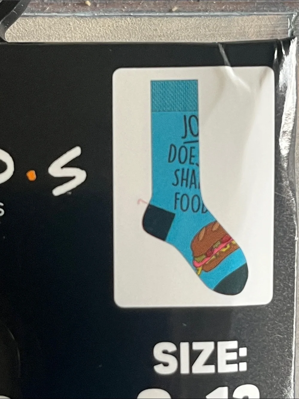 FRIENDS Crew Socks: Joey Doesn’t Share Food or You’re my Lobster - choose 1